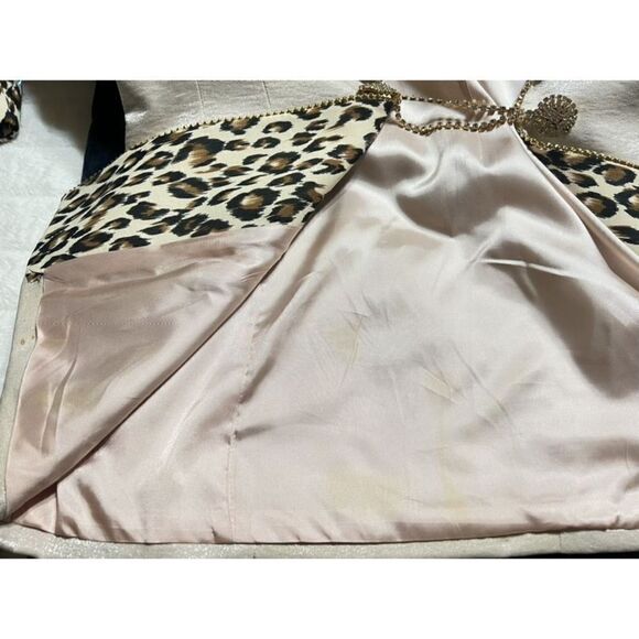 Solini New York Animal Print Rhinestone Jacket Size 12 - Picture 7 of 7